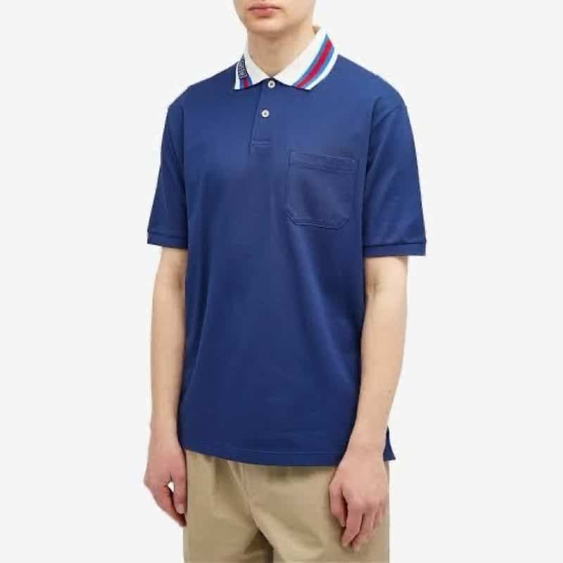 Gucc i Petrol Blue Shoulder Look Imported Polo T-Shirt