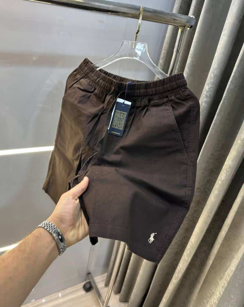 Ralph Lauren Brown Embroidery Logo Premium Shorts