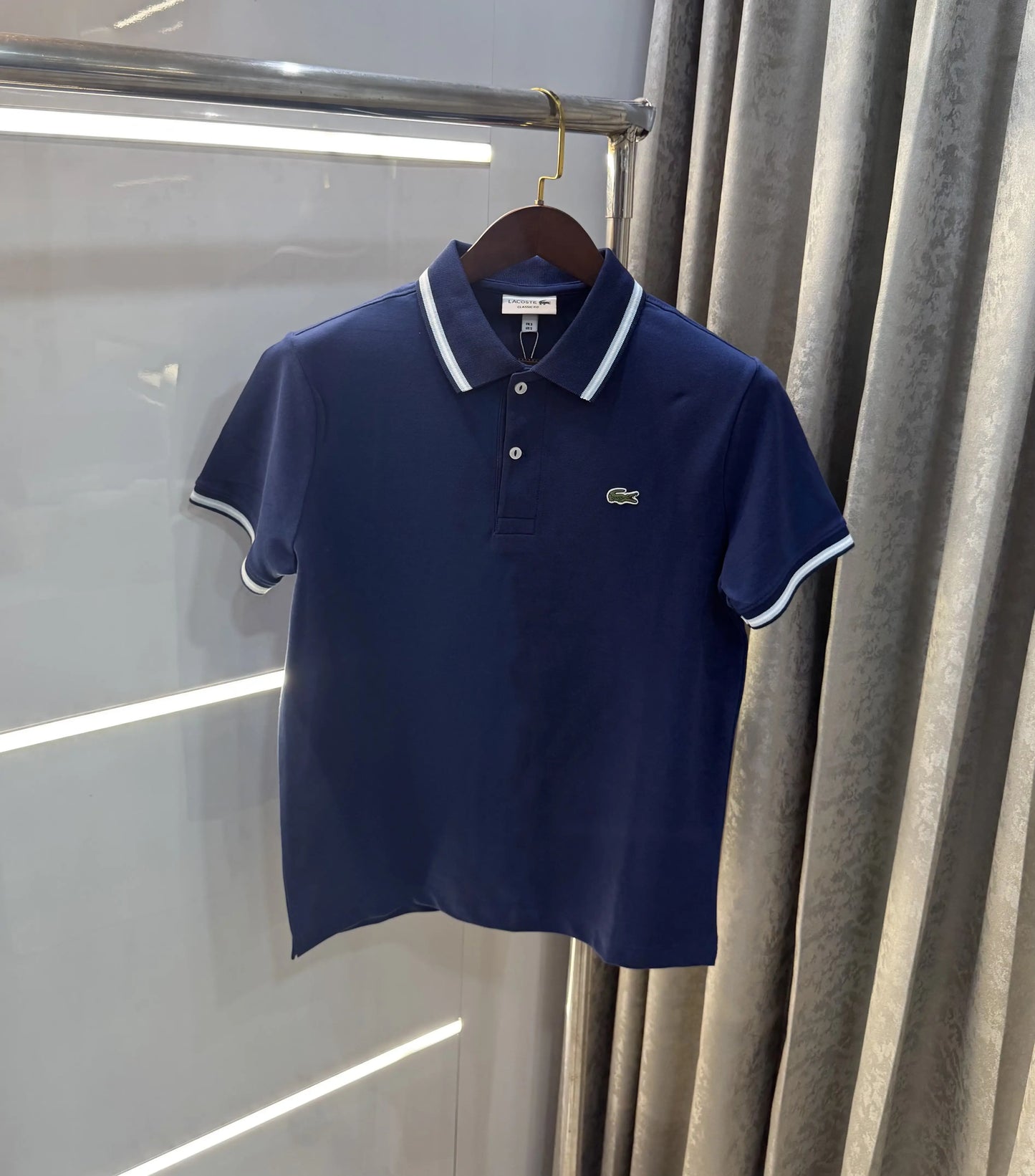 Lacost e Petrol Blue Logo Work Premium Polo T-Shirt