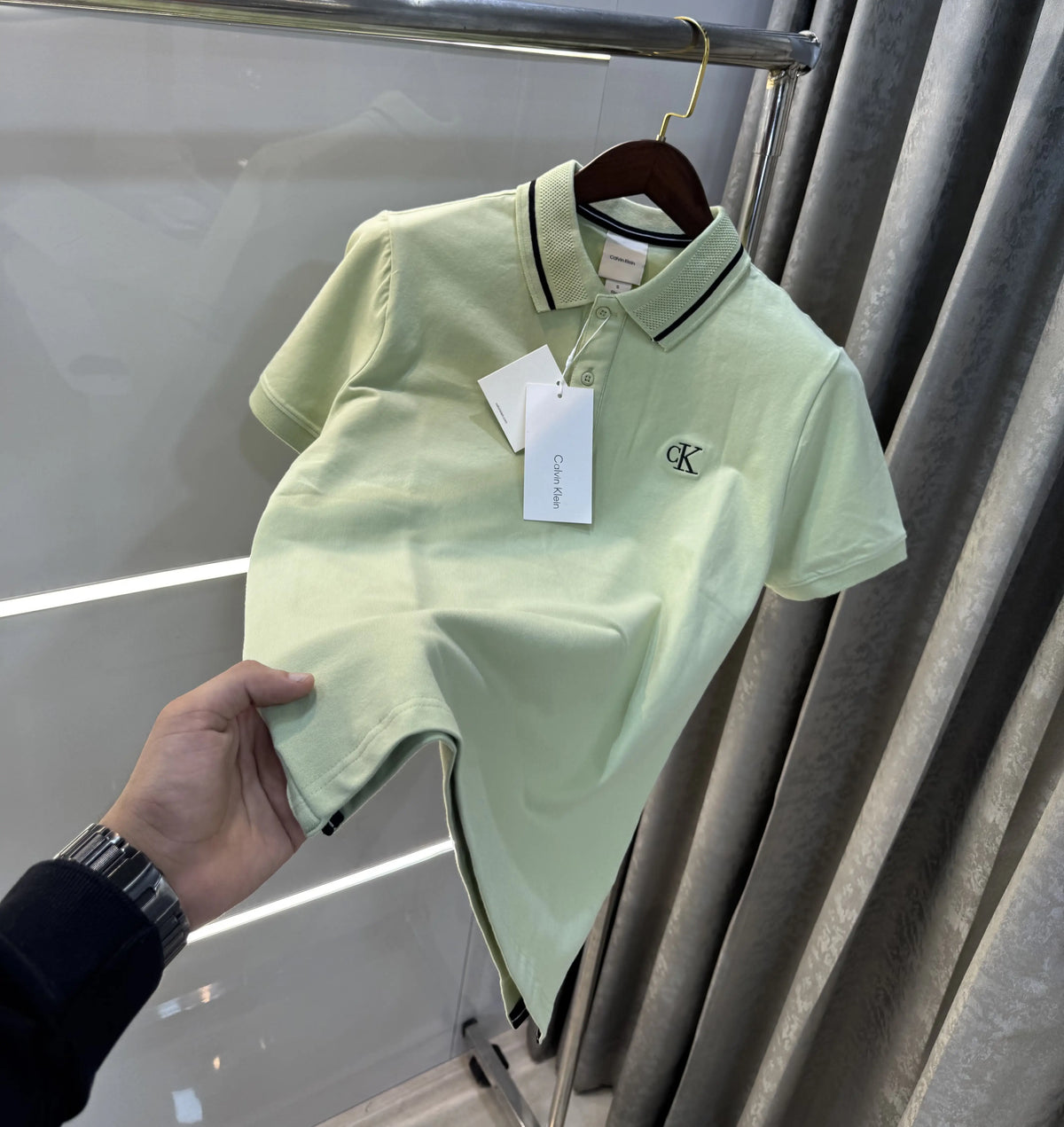 Calvin Klein Aqua Green Premium Polo T-Shirt