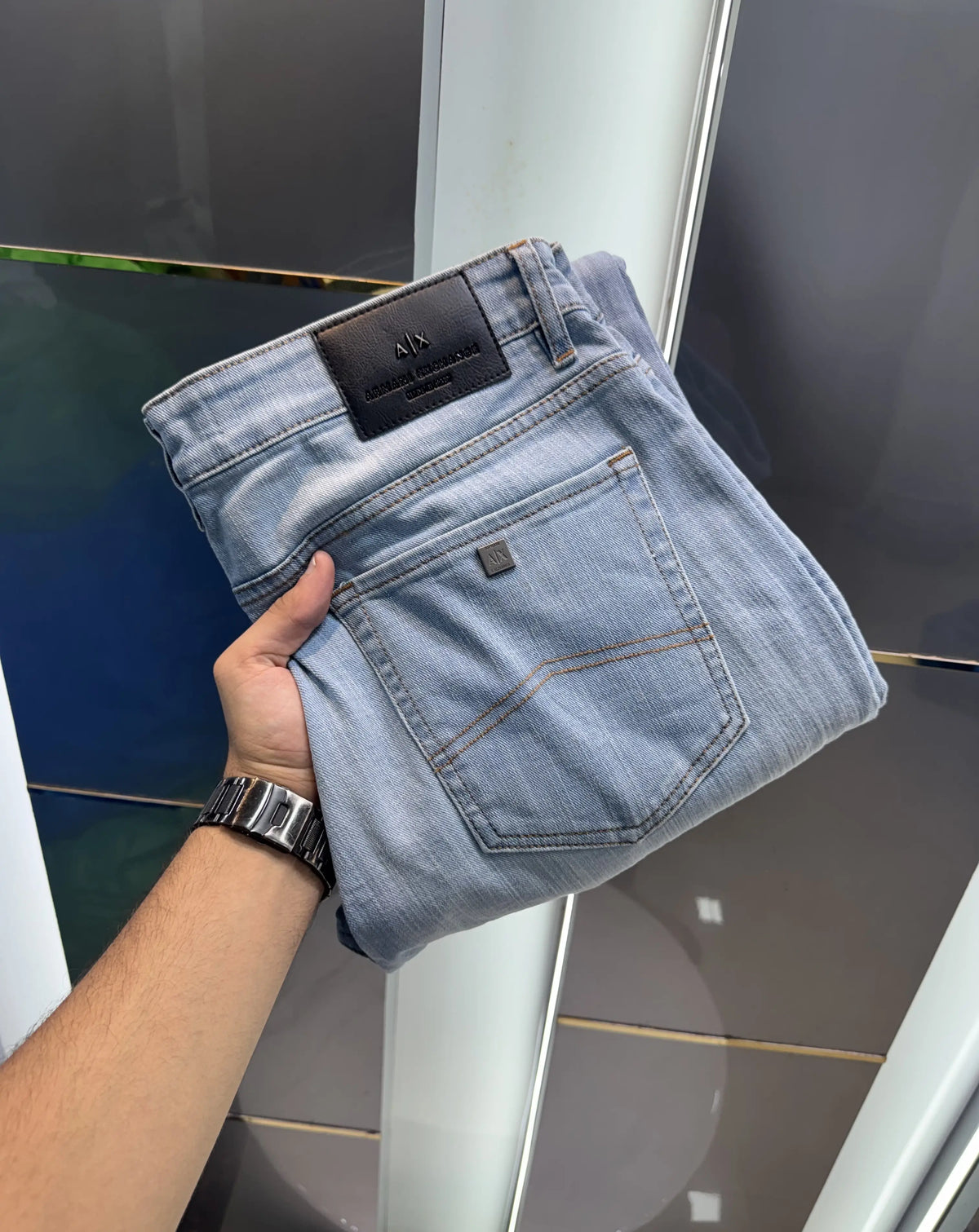 Armani Exchange Sky Blue Imported Premium Denim