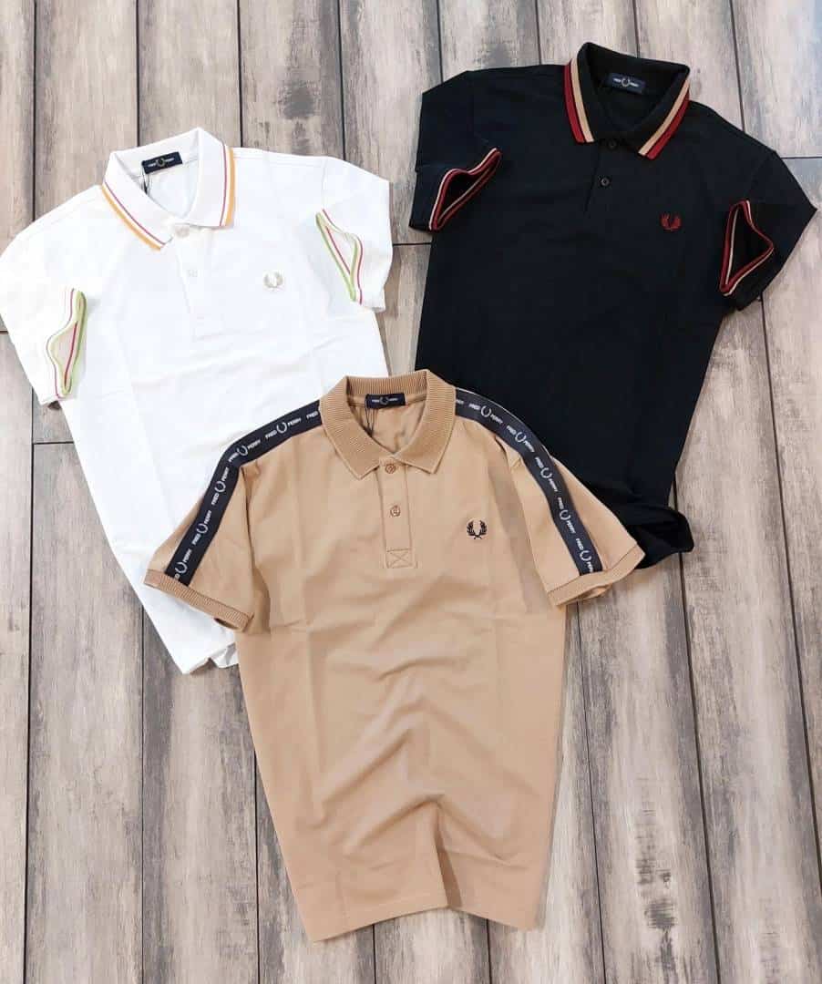 Fredperry Beige Embroidery Logo Premium Polo T-Shirt
