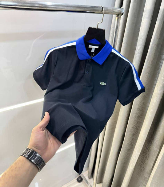Lacost e Navy Blue Logo Work Premium Polo T-Shirt