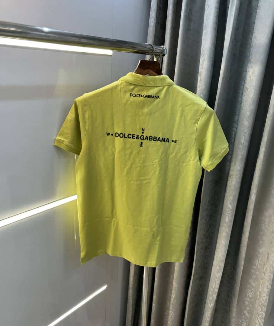 Dolce&Gabbana Lime Logo Print Imported Polo T-Shirt With Box Packing
