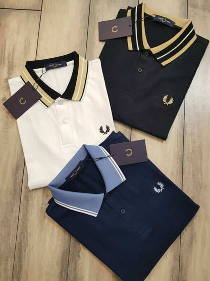 Fredperr y Navy Blue Embroidery Logo Premium Polo T-Shirt