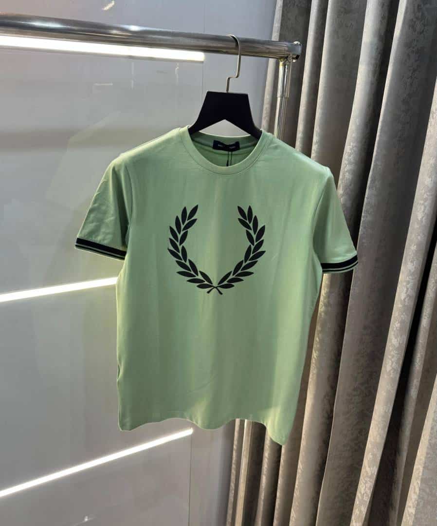 Fredperry Green Logo Print Imported T-Shirt