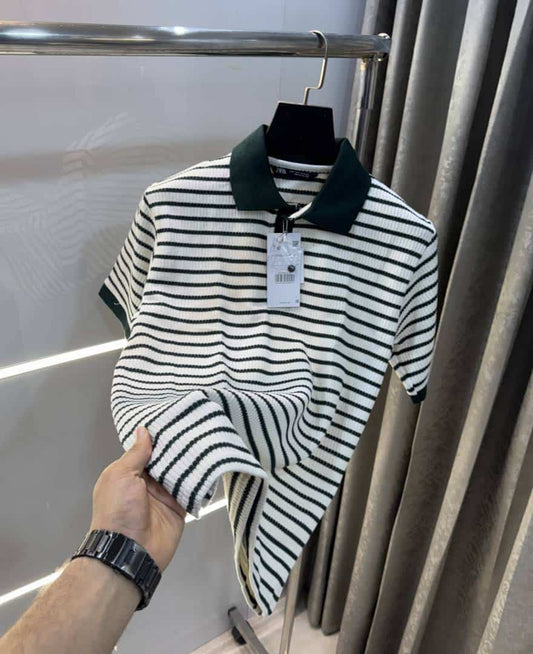 Zar a Green Premium Knitted Classic Polo T-Shirt