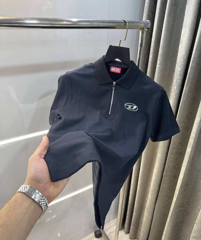 Diese l Navy Blue Logo Work Imported Polo T-Shirt