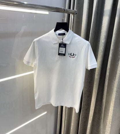 Fredperr y White Embroidery Logo Premium Polo T-Shirt