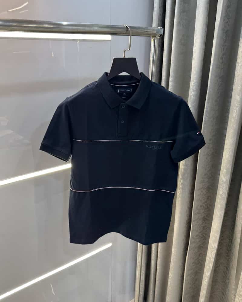 Tomm y Hilfige r Navy Blue Premium Polo T-Shirt