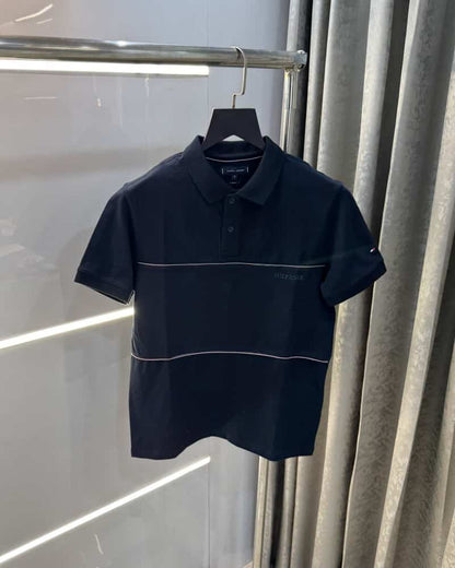 Tomm y Hilfige r Navy Blue Premium Polo T-Shirt