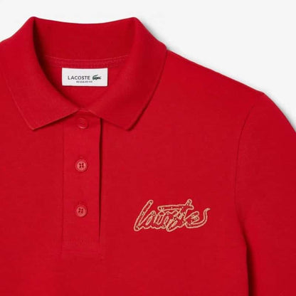 Lacost e Red Embroidery Logo Premium Classic Polo T-Shirt