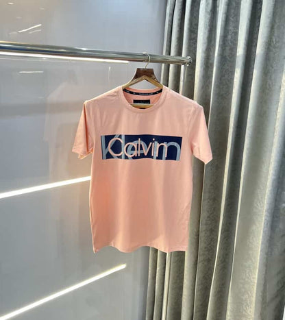 Calvin Klei n Peach Printed Premium T-Shirt