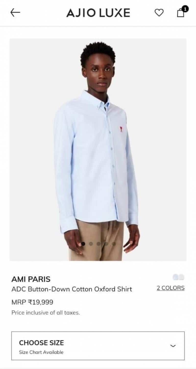 Ami Paris Sky Blue Embroidery Logo Premium Shirt