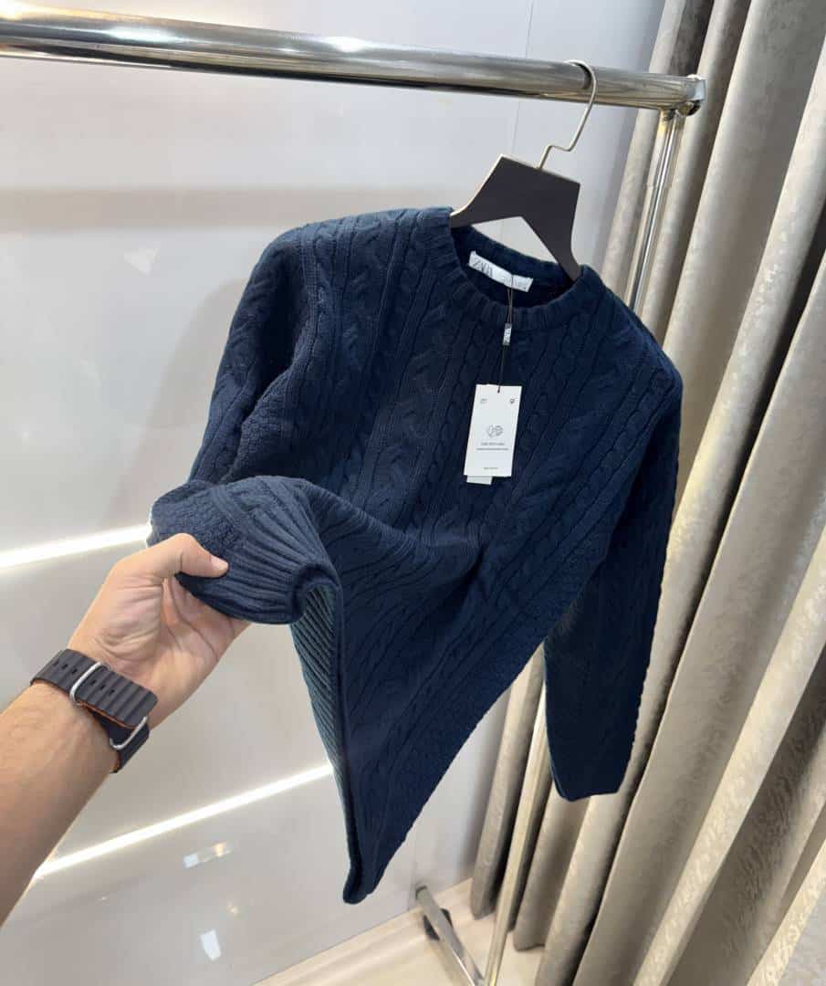 Zar a Navy Blue Knitted Premium Pull Over