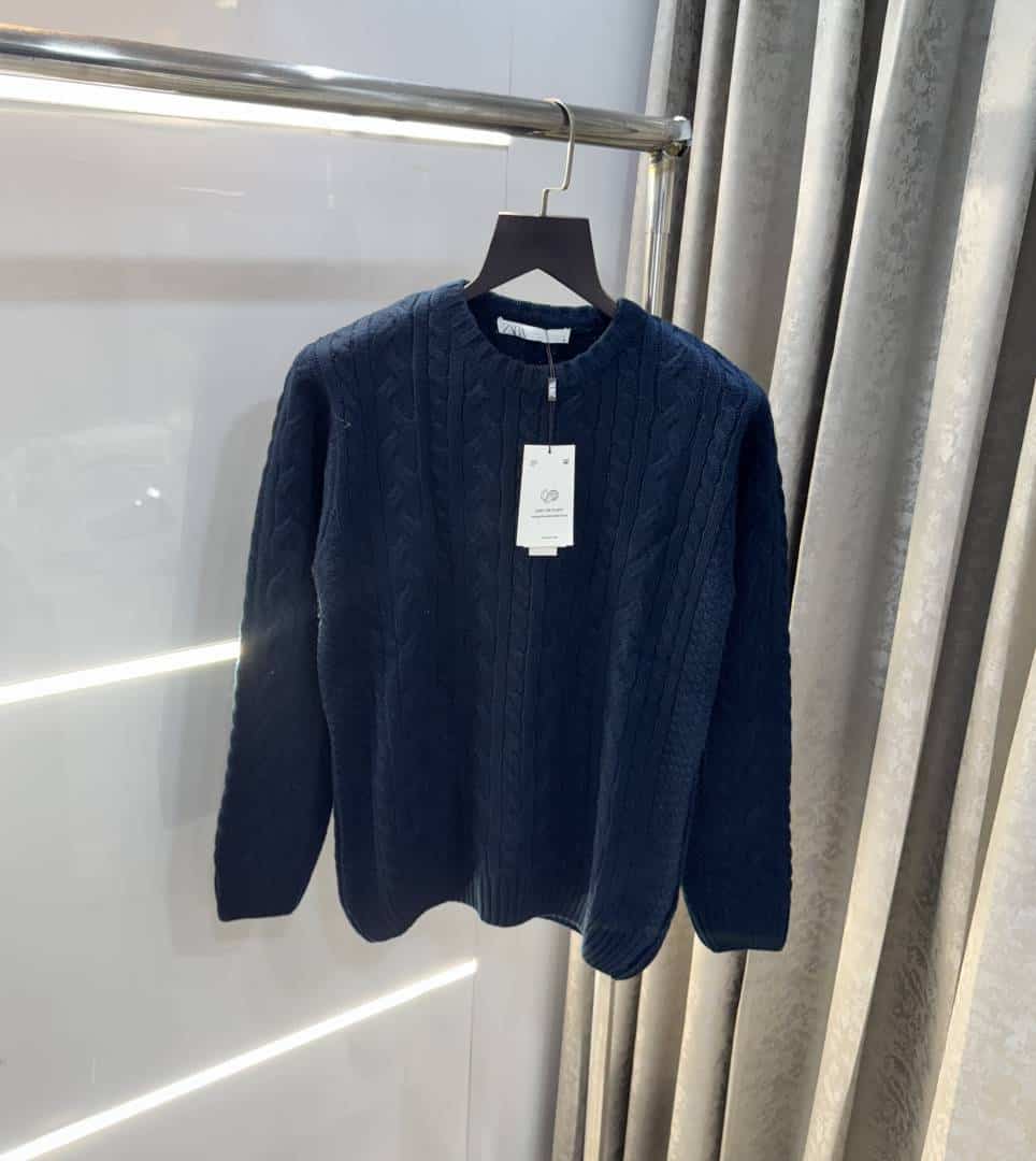 Zar a Navy Blue Knitted Premium Pull Over