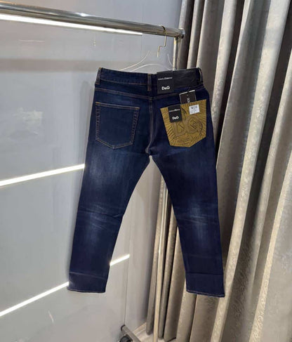 Dolce&Gabbana Dark Blue Pocket Embroidery Imported Denim