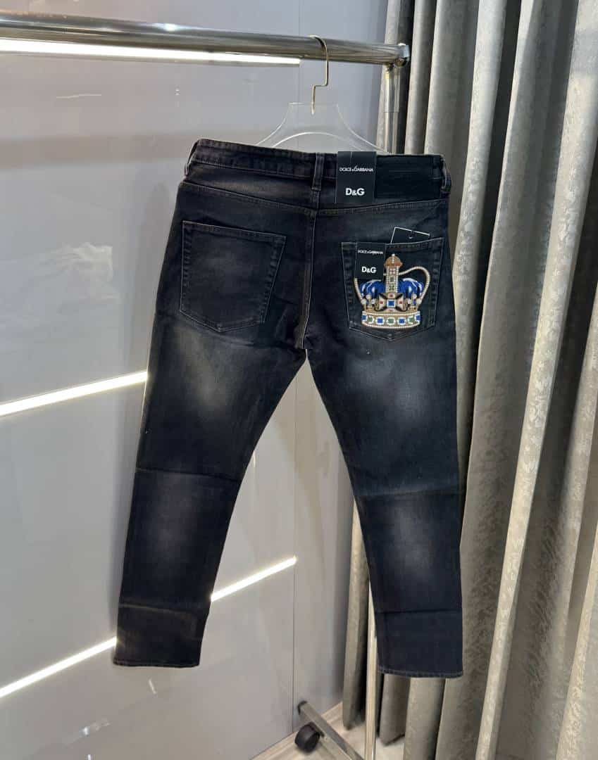 Dolce&Gabbana Carbon Grey Pocket Embroidery Imported Denim