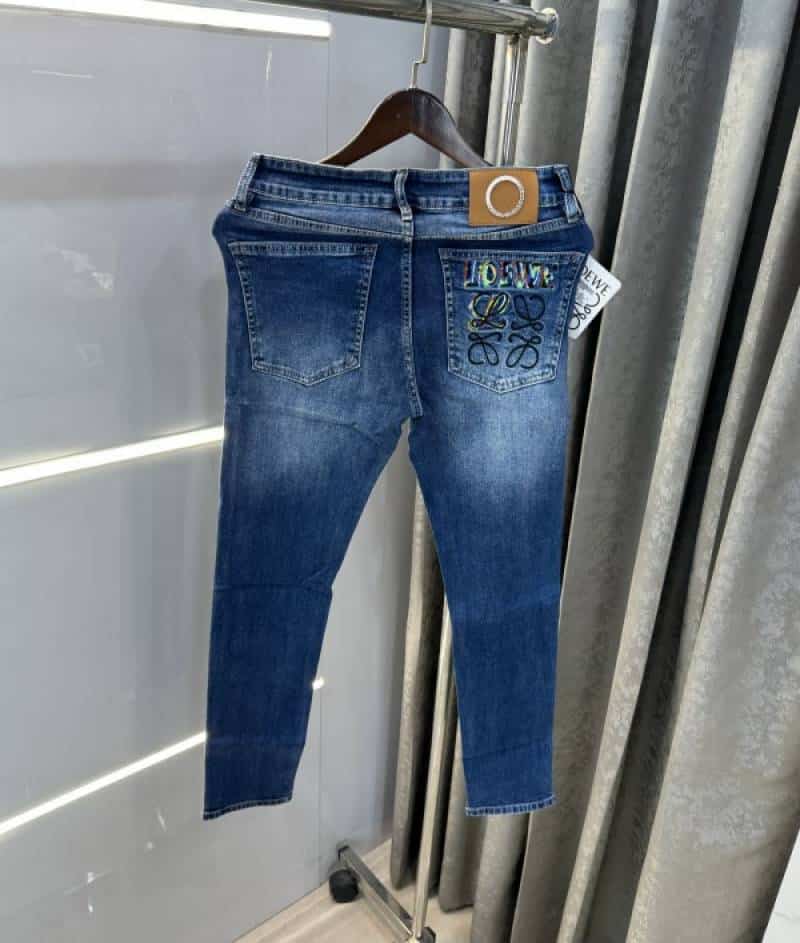 LoeWe Blue Embroidery Logo Imported Denim