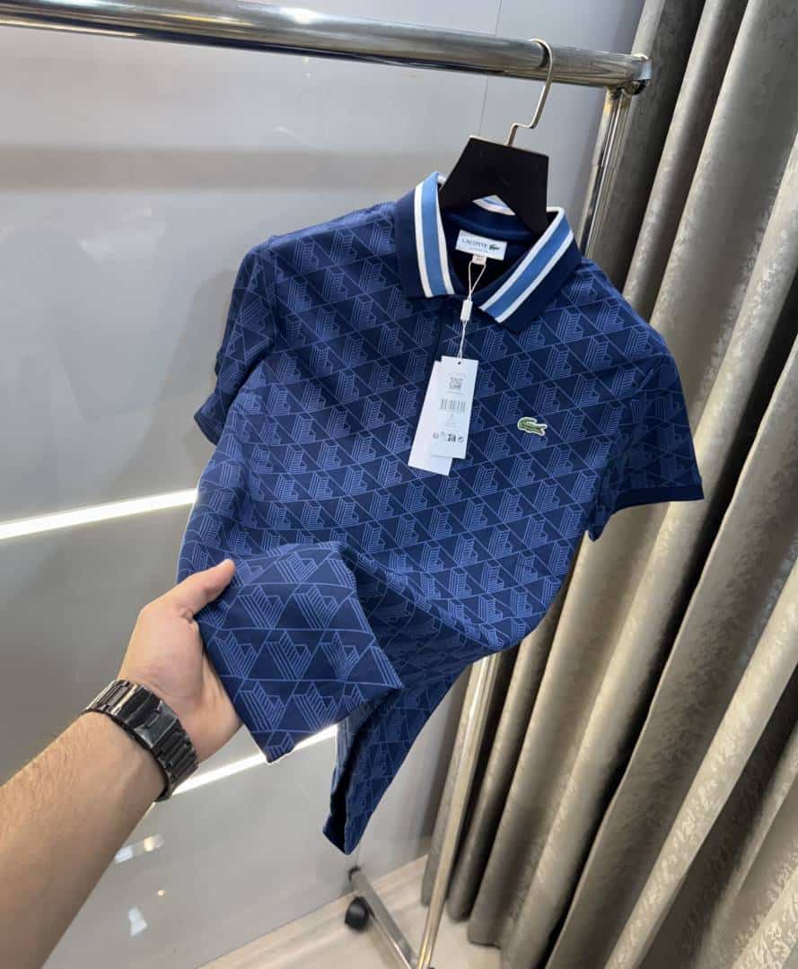 Lacost e Blue Embroidery Logo Premium Polo T-Shirt