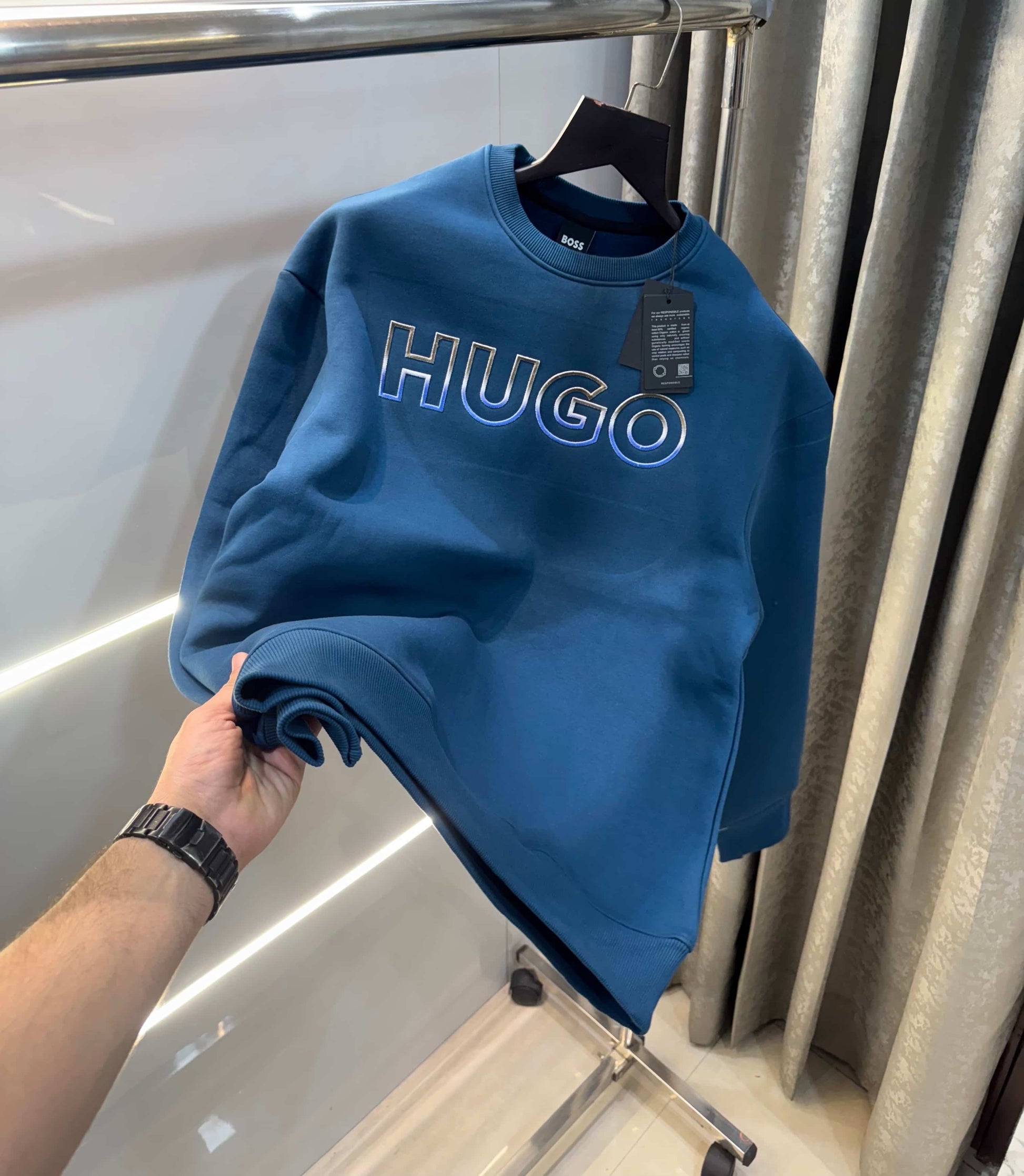 Hug o boss Blue Logo Work Imported Sweatshirt