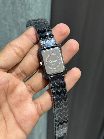 Cartier All Black Designer Premium Watch