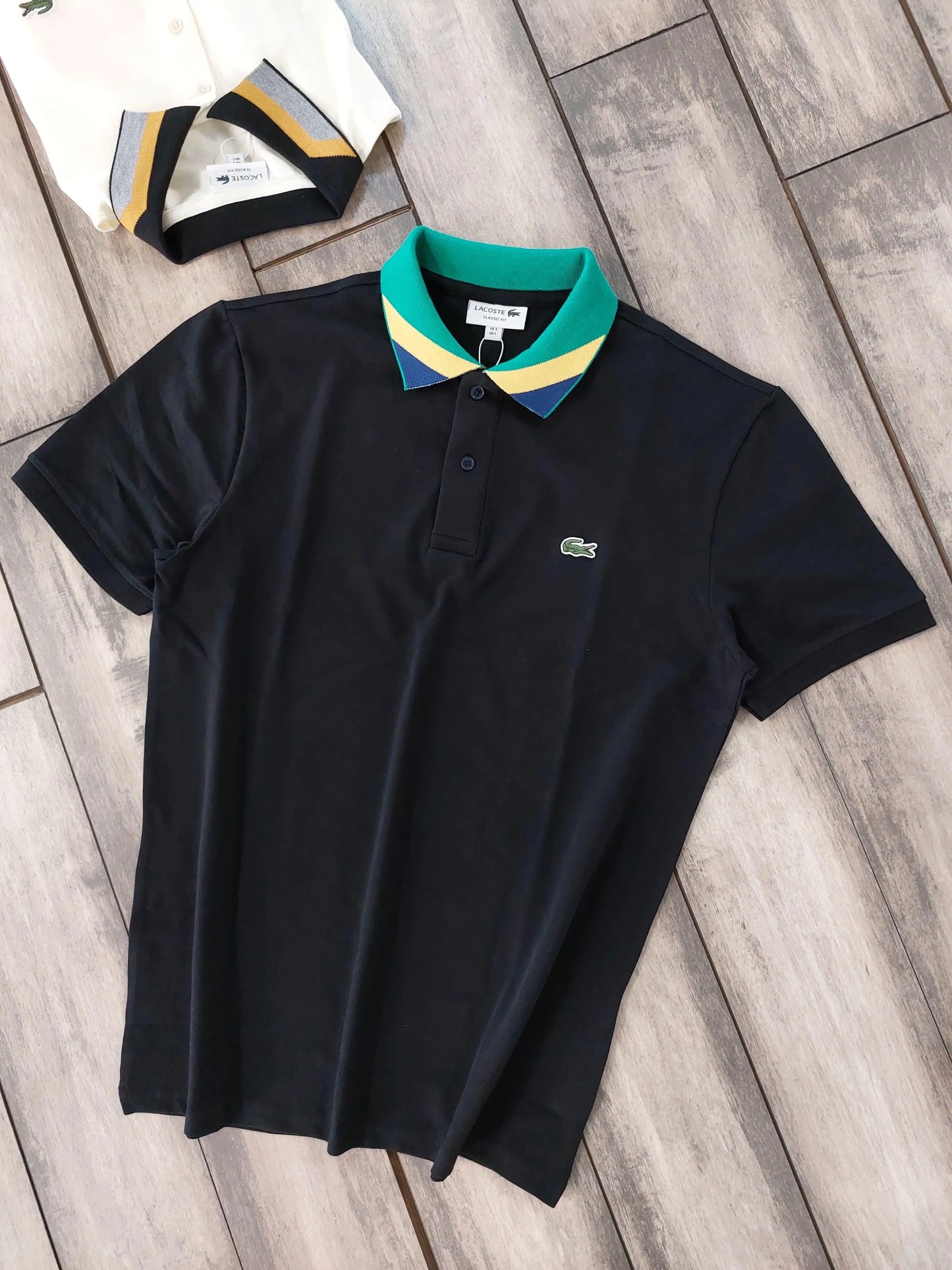 Lacost e Black Embroidery Logo Premium Polo T-Shirt
