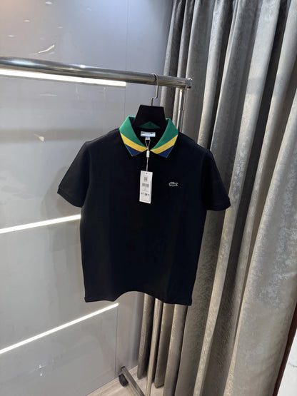 Lacost e Black Embroidery Logo Premium Polo T-Shirt