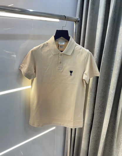 Ami paris Cream Logo Work Premium Imported T-Shirt