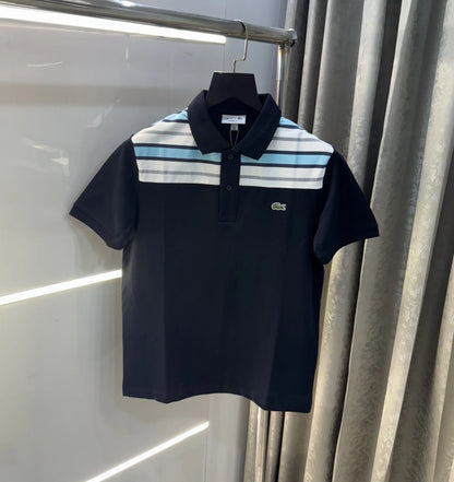 Lacost e Navy Blue Embroidery Logo Premium Polo T-Shirt
