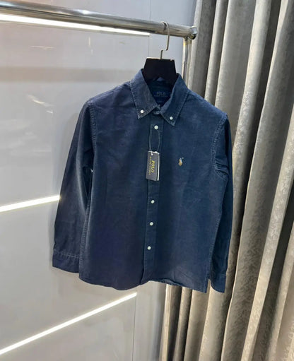 Ralp.h  Laure.n Dark Blue Embroidery Logo Denim Shirt