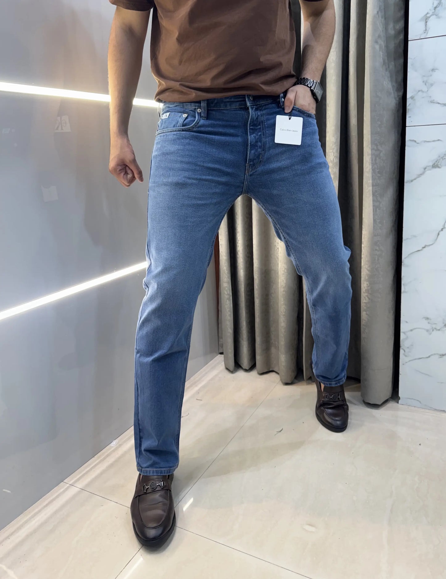 Calvi n Klein Mid Blue Imported Hyperflex Denim
