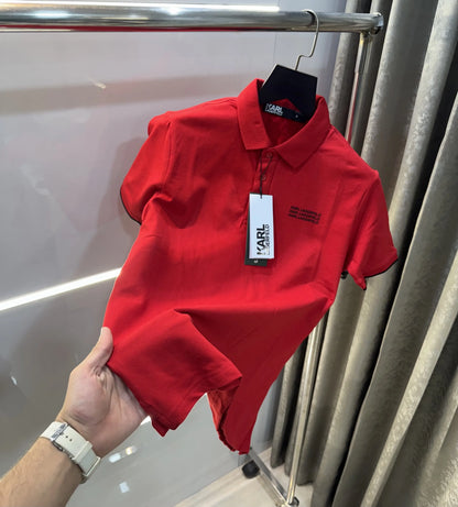Karl Lagerfled Red Imported Polo T-Shirt