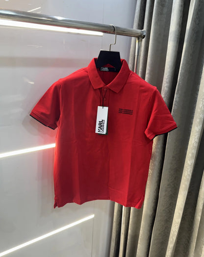 Karl Lagerfled Red Imported Polo T-Shirt