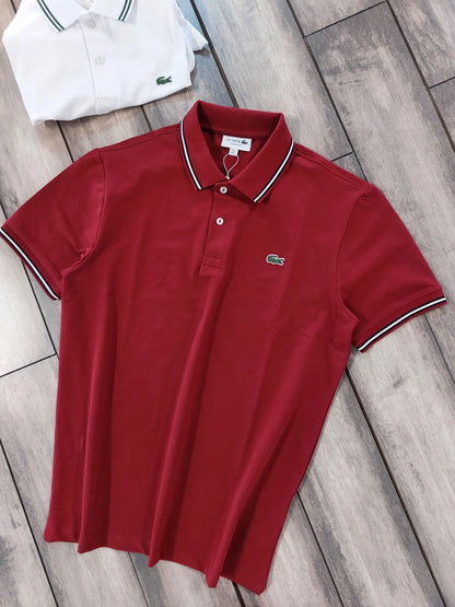Lacost e Maroon Logo Work Premium Polo T-Shirt