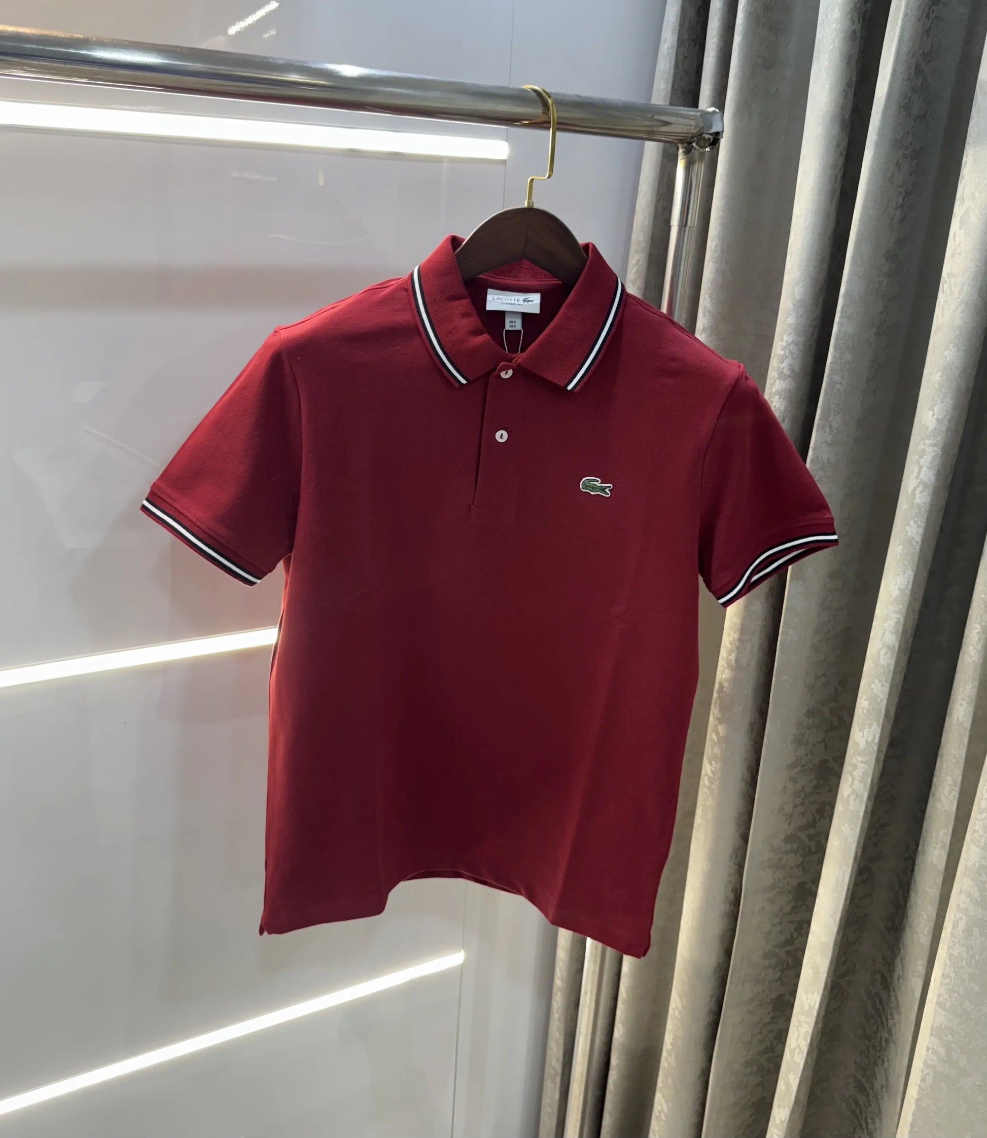 Lacost e Maroon Logo Work Premium Polo T-Shirt