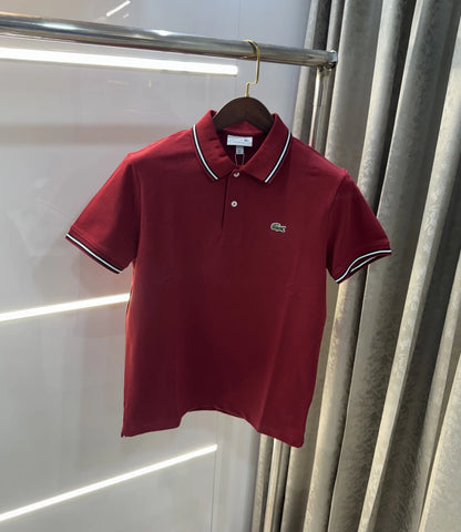 Lacost e Maroon Logo Work Premium Polo T-Shirt
