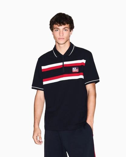 Arman i Exchang e Black Logo Work Premium Polo T-Shirt