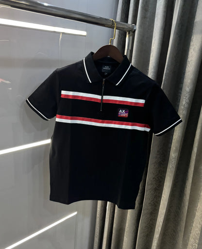 Arman i Exchang e Black Logo Work Premium Polo T-Shirt