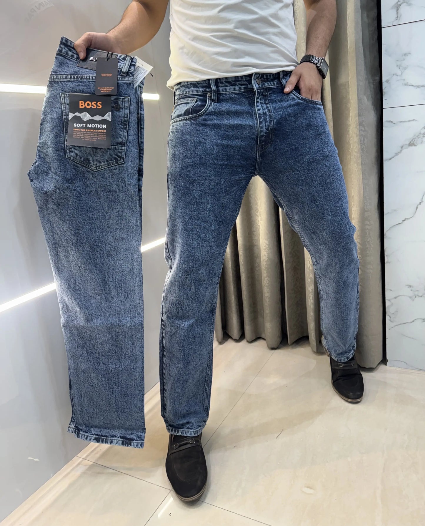 Hug o Bos s Blue Imported Classic Denim