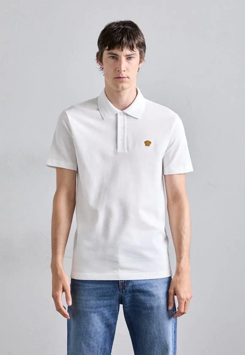 Versace Couture White Collar Logo Imported Polo T-Shirt