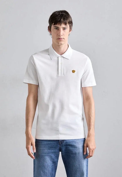 Versace Couture White Collar Logo Imported Polo T-Shirt
