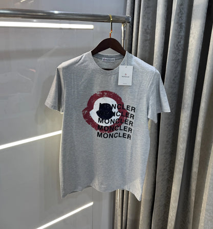 Moncler Grey Logo Work Imported T-Shirt