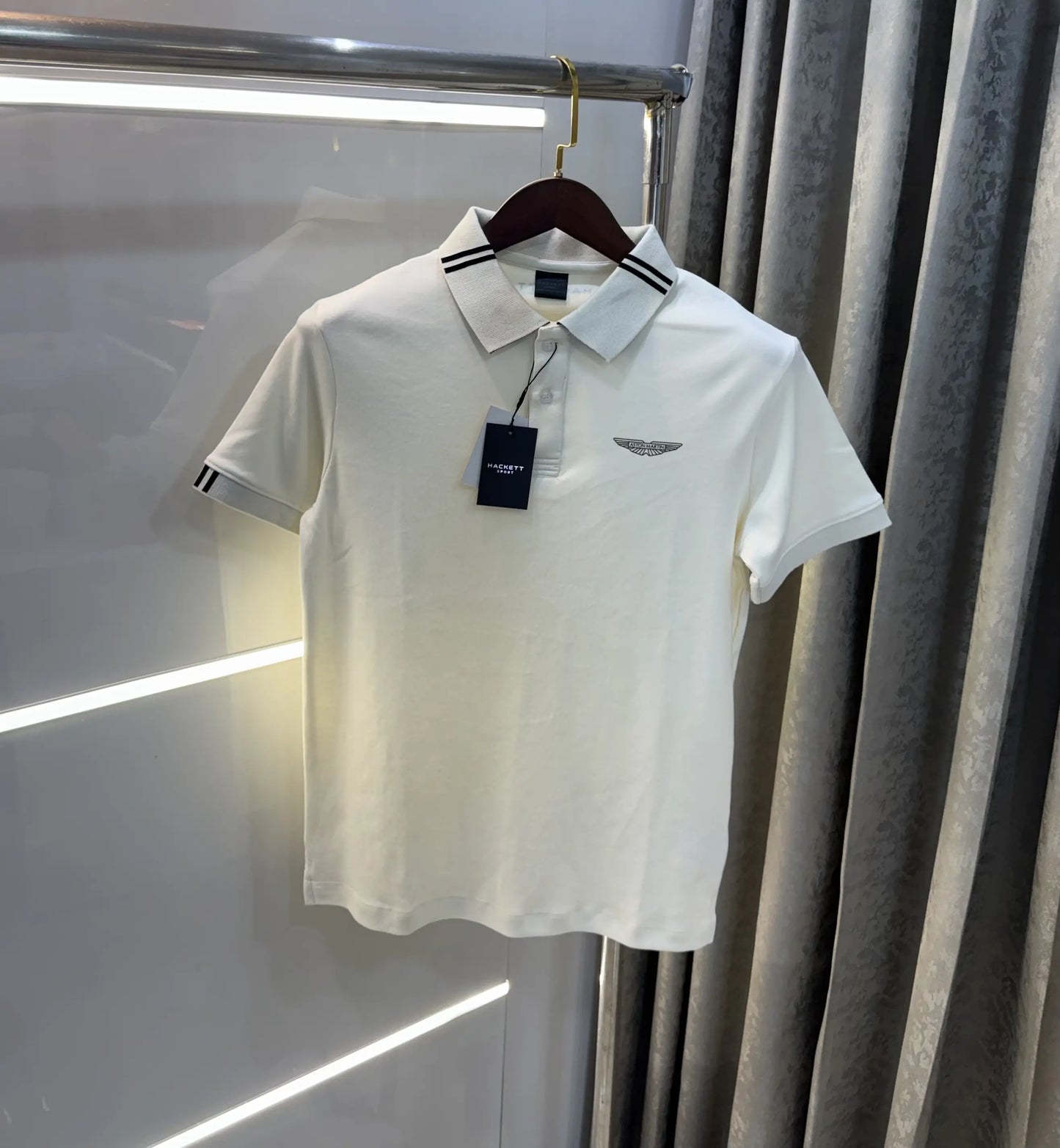 Hacket Cream Logo Work Premium Polo T-Shirt