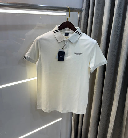 Hacket Cream Logo Work Premium Polo T-Shirt