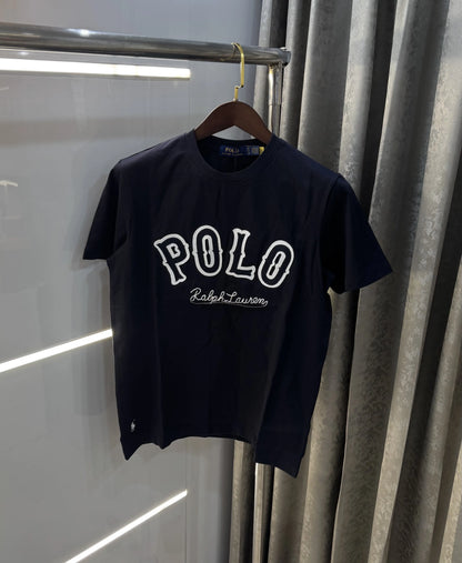 Ralph  Lauren Navy Blue Logo Work Premium T-Shirt