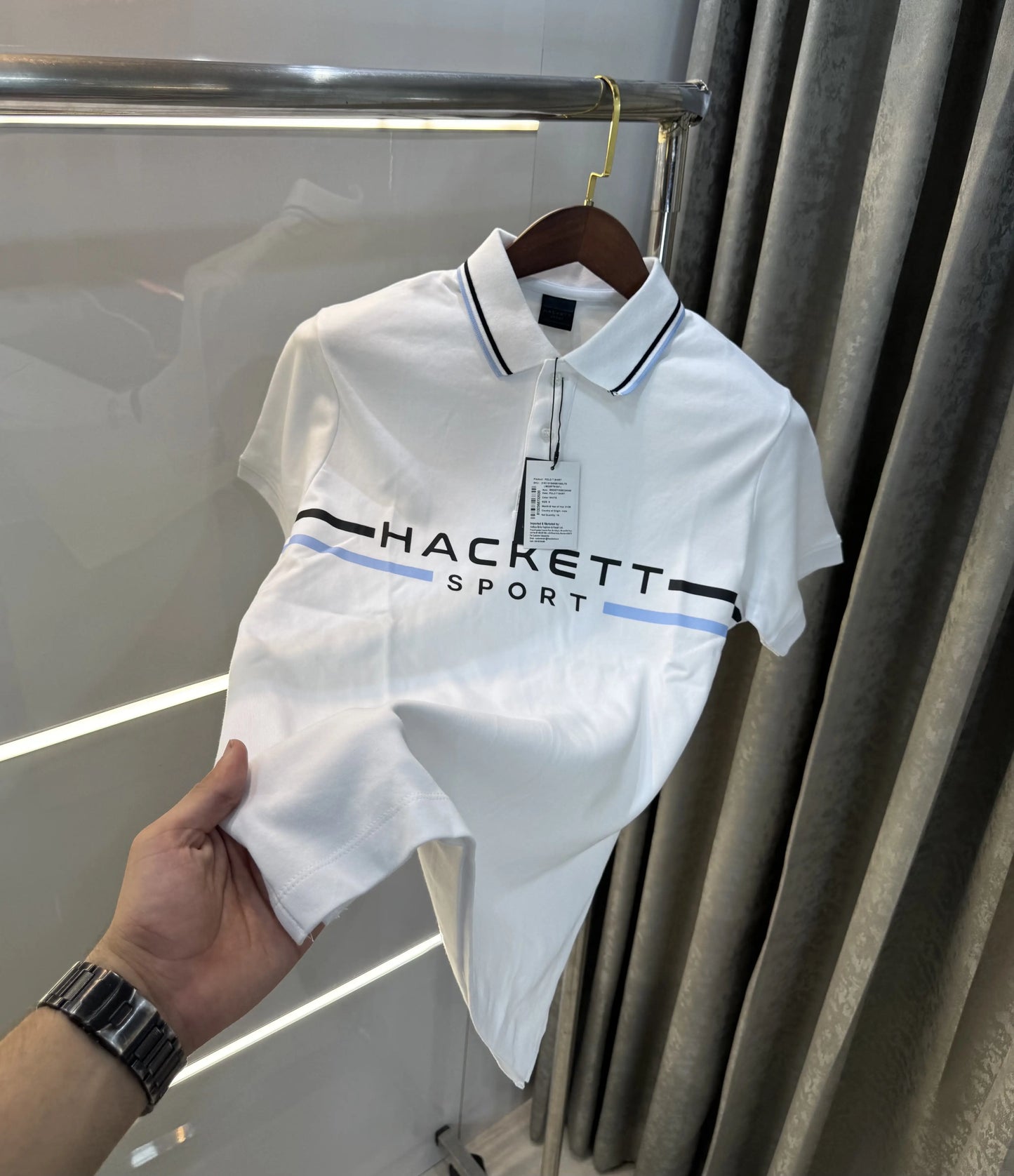 Hacket White Logo Work Premium Polo T-Shirt
