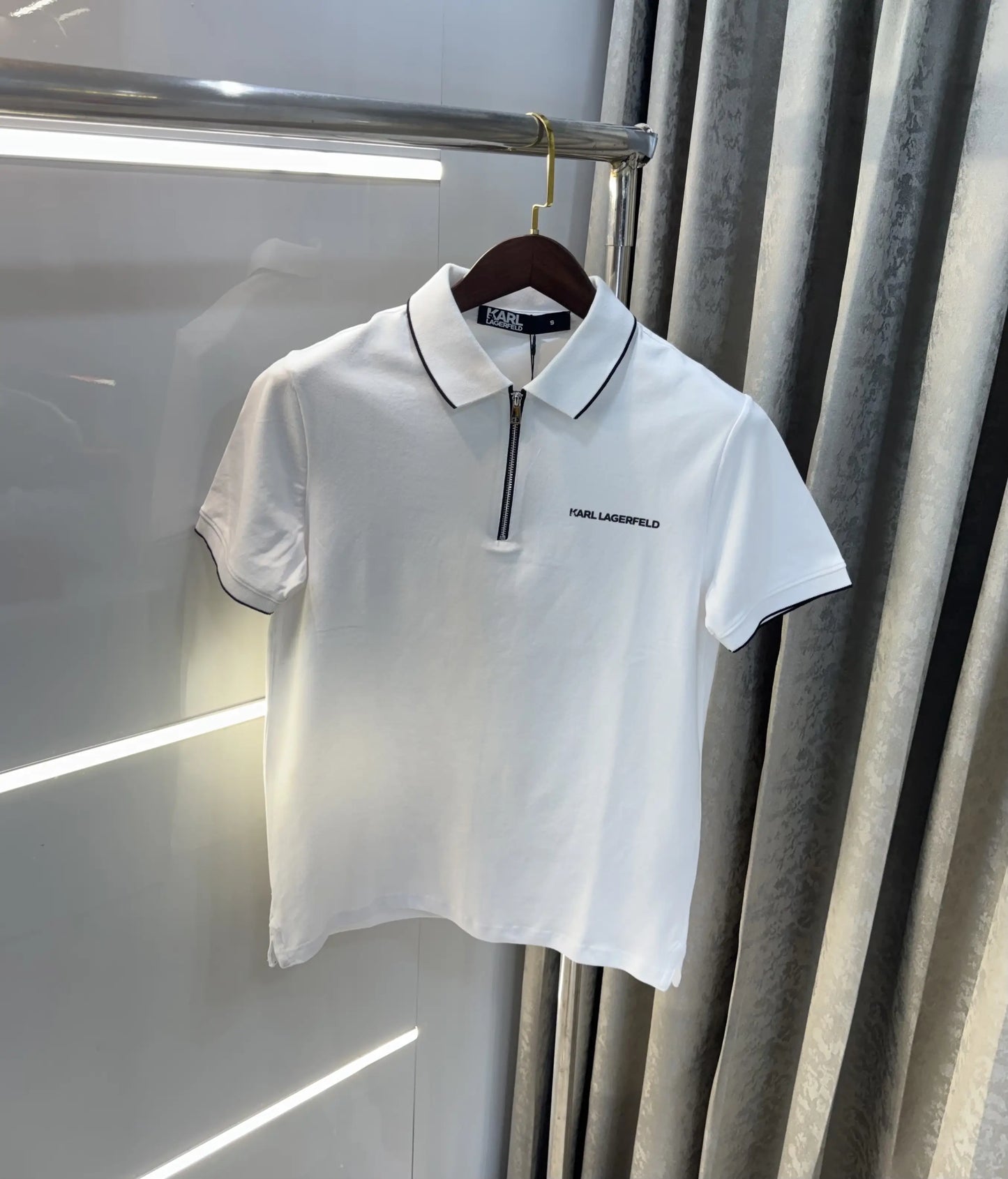 Karl Lagerfled White Imported Polo T-Shirt