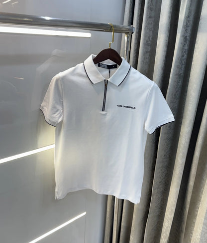 Karl Lagerfled White Imported Polo T-Shirt