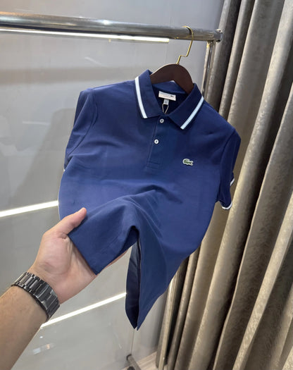 Lacost e Petrol Blue Logo Work Premium Polo T-Shirt